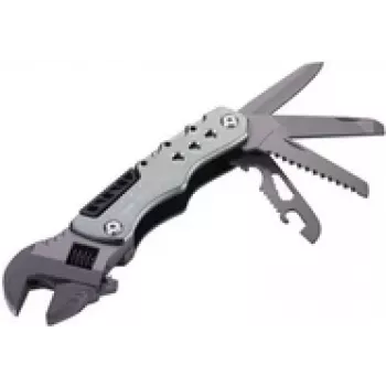 Multi-Tool-Zange TROIKA TOL44/GY im Taschenformat 12 Werkzeuge Grau