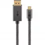 USB-Adapterkabel, USB-C-Stecker > DisplayPort-Stecker, 4K 60Hz (schwarz/Silber, 1 Meter, geflochtenes Kabel)