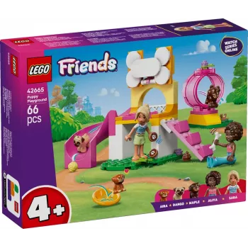 Konstruktionsspielzeug LEGO Friends Welpenspielplatz Set 42665, 66 Teile, 2 Minifiguren, Alter 4+