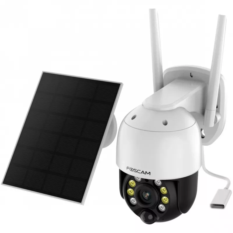 IP-Überwachungskamera Foscam B4 Dome 4 MP (2560×1440), Wi‑Fi 2,4 GHz, IP65, Solar + Akku 5000 mAh, 355° Schwenk, 90° Neigung