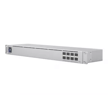 Verwalteter L2-Netzwerk-Switch UBIQUITI USW-Aggregation — 8 SFP+-Slots, 10G-Unterstützung, lüfterlos, 1U-Rack, silber