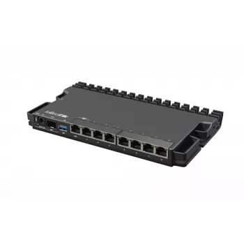 Kabelrouter MikroTik RB5009UG+S+IN — 1x RJ-45, 7x Gigabit-Kupfer, 1x SFP+, PoE, DC, 2,5GbE-Schnittstelle, schwarz