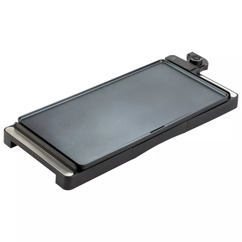 Kontaktgrill Jata JEGR1245 — 2200 W, Drehregler, rechteckig 655×255 mm, schwarz/silber