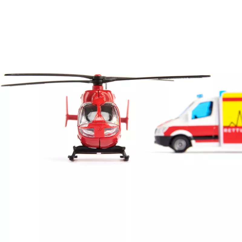 Spielzeugset Usorteret Siku Mercedes-Benz Rettungswagen und Hubschrauber Modellset