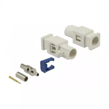 Koaxial-Steckverbinder DELOCK 89756 — FAKRA B Stecker, vergoldete Kontakte, 9,4×25,6×7,4 mm