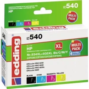 Edding EDD-540 – kompatibel – Tinte auf Pigmentbasis – Schwarz – Cyan – Magenta – Gelb – HP – Multipack – OfficeJet PRO 6230 – 6830 – 6830c (18-540)