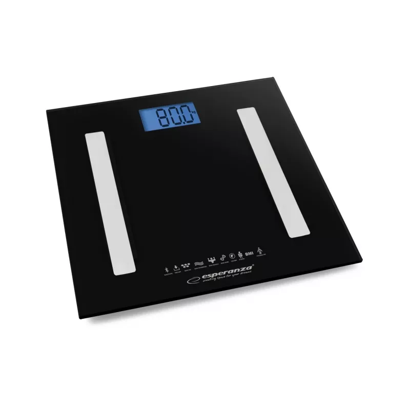 Esperanza EBS016K Personenwaage Elektronische Personenwaage Quadratisch Schwarz