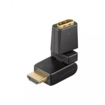 Wentronic Goobay HDMI™-Adapter, HDMI Standard-Buchse (Typ A), Schwarz – HDMI™ A-Buchse > HDMI™ A-Stecker, abwinkelbar (60757)