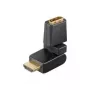 Wentronic Goobay HDMI™-Adapter, HDMI Standard-Buchse (Typ A), Schwarz – HDMI™ A-Buchse > HDMI™ A-Stecker, abwinkelbar (60757)