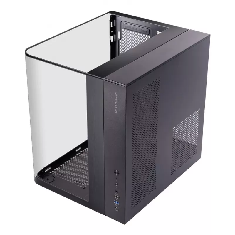 PC Midi Tower Gehäuse TACENS Mars Gaming MC-INFINIOLITE, Schwarz, Temperglas, unterstützt ATX/Micro-ATX/Mini-ITX, 120 mm Lüfter
