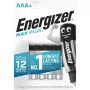Einwegbatterie Energizer MAXPLUS AAA 4er-Pack, Alkaline, 1,5 V, Betriebstemperatur -18–55 °C