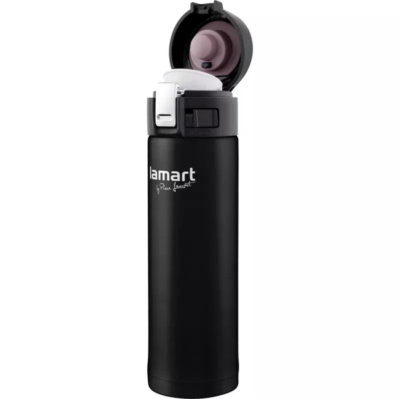 Thermo-Trinkbecher LAMART LT4045 400 ml Edelstahl vakuumisolierter Reisebecher, Ø 6,4 cm