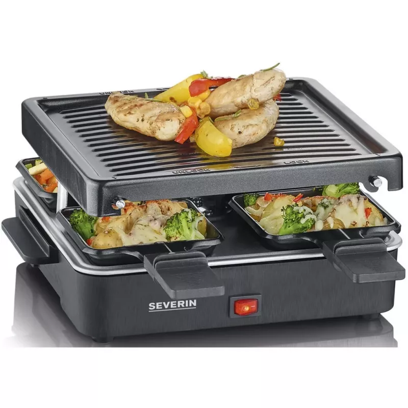 Severin Mini Raclette Grill 4 kleine Antihaft-Pfännchen 600 W