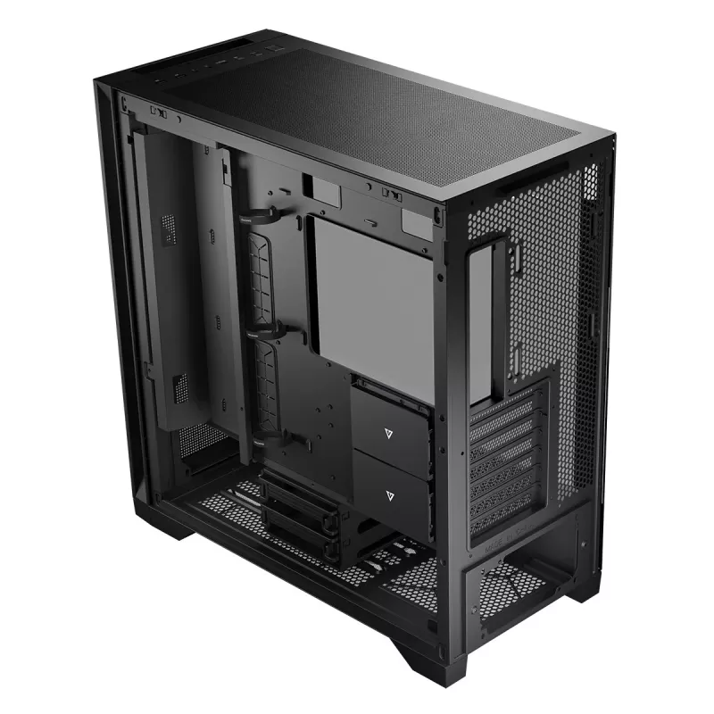 PC-Gehäuse MODECOM VOLCANO EXPANSE S MIDI Schwarz — Temperglas, USB-C, unterstützt Micro-ATX, GPU bis 430 mm