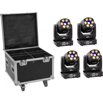 EUROLITE LED-Set 4x TMH-H90 mit Rollkoffer – tragbares Beleuchtungsset
