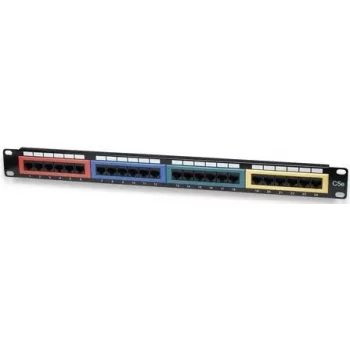 Intellinet Patchfeld, Cat5e, UTP, 24 Ports, 1U, farbcodiert
