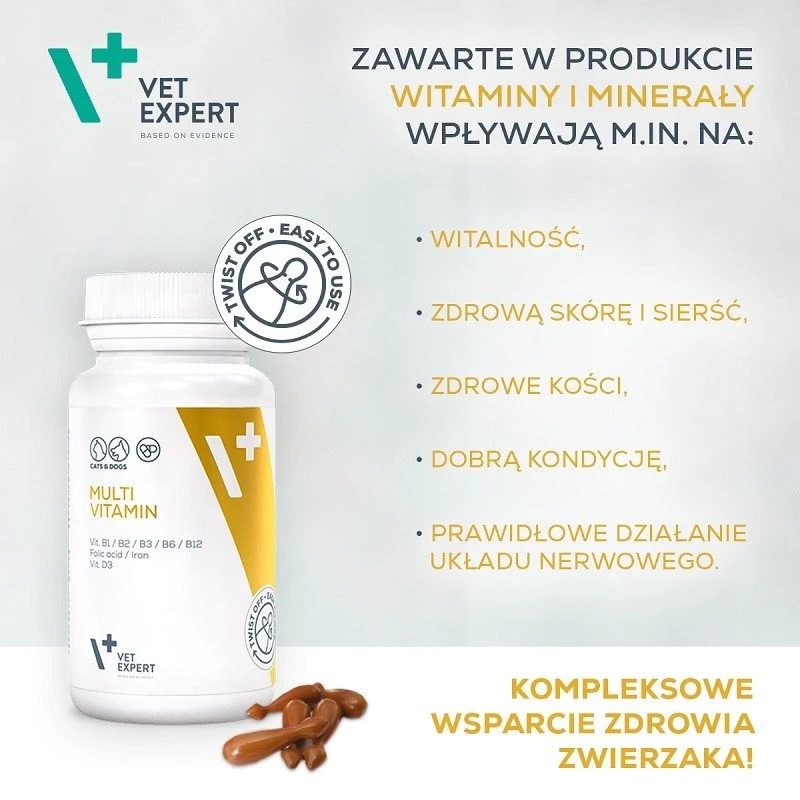 Multivitaminkapseln VETEXPERT 30 Stück für Hunde und Katzen – Vitalität, Gelenkunterstützung, konservierungsstoff- und glutenfrei