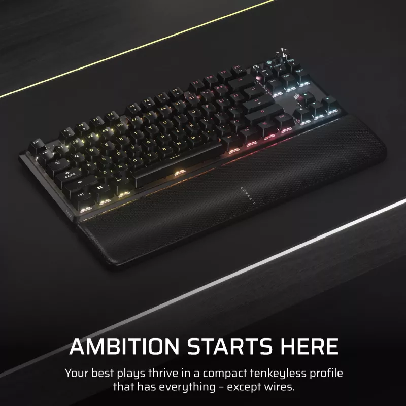 Corsair K70 CORE TKL Tastatur Gaming USB + RF Wireless + Bluetooth QWERTZ Deutsch Schwarz