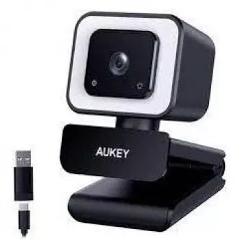 Aukey PC-LM6 Stream Series mit Ringlicht Full HD Webcam mit 1/3-CMOS-Sensor schwarz