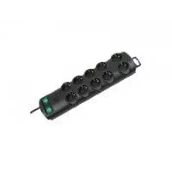 Brennenstuhl Primera-Line 10-fach schwarz 2m Steckdosenleiste 1153300120, schwarz, H05VV-F 3G1,5 Zuleitung 2,0 m