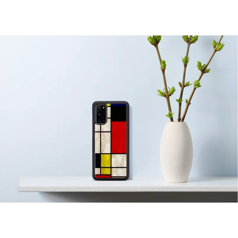 Schutzhülle iKins für Samsung Galaxy S20, Schwarz Mondrian Design