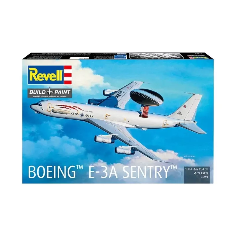 Plastikmodell REVELL Boeing E-3A Sentry Flugzeugmodellbausatz im Maßstab 1:144