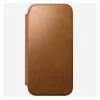 Mobiltelefon-Folio Nomad Modern Leather Folio Hülle für iPhone 17 Pro Max – Tan, passend für bis zu 17,5 cm (6,9 Zoll) Bildschirm, 4 Kartenfächer