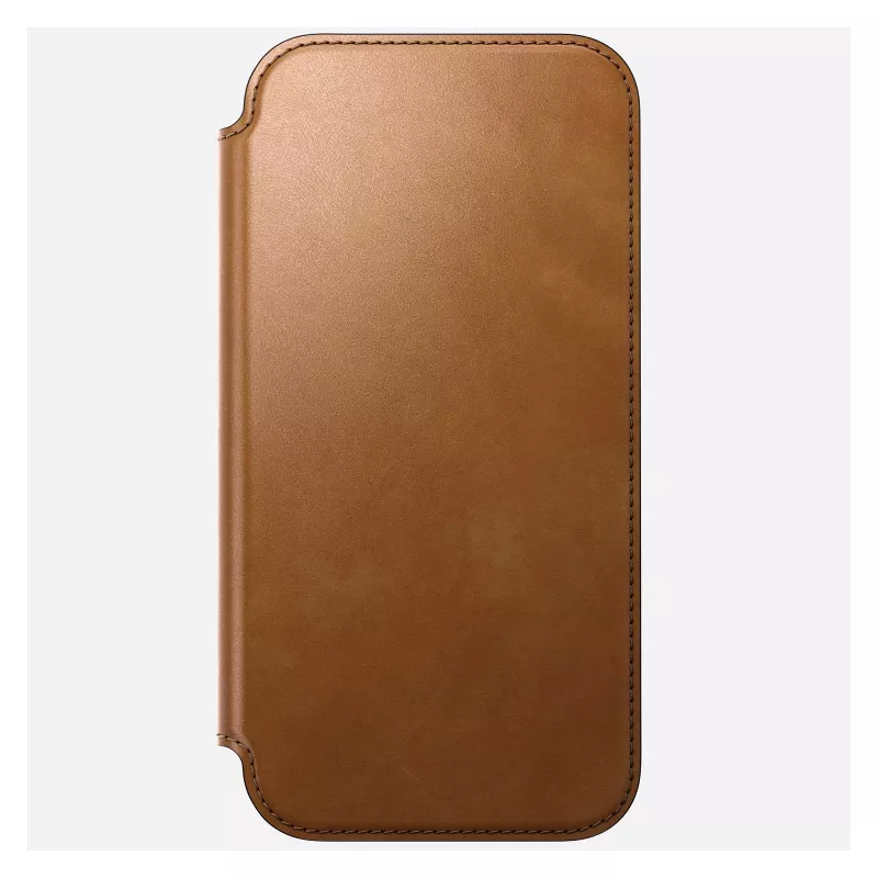 Mobiltelefon-Folio Nomad Modern Leather Folio Hülle für iPhone 17 Pro Max – Tan, passend für bis zu 17,5 cm (6,9 Zoll) Bildschirm, 4 Kartenfächer