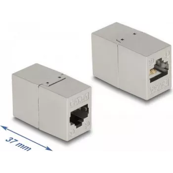 Adapter RJ45-Buchse auf RJ45-Buchse Cat.6A Metall DeLOCK 87037
