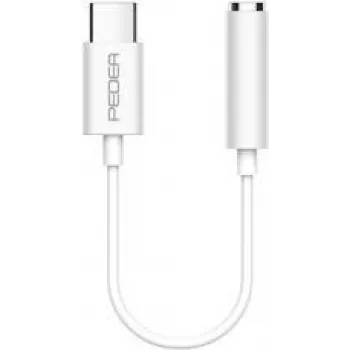 PEDEA USB-C auf 3,5 mm Kopfhöreranschluss, Weiß, Audio-Klinkenadapter