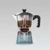 Moka-Kanne Maestro MR-1666-3-Schwarz, manuelle Aluminium-Kaffeemaschine für 3 Tassen, 150 ml, schwarz
