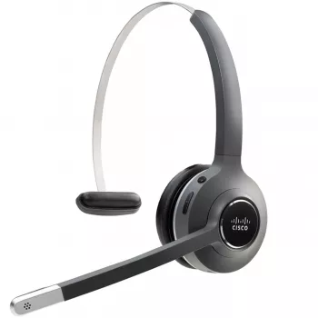 Headset Cisco 561 — kabelloses einohriges On-Ear-DECT-Headset mit Basisstation, 50–18.000 Hz, 100 m Reichweite, 74,5 g, charcoal