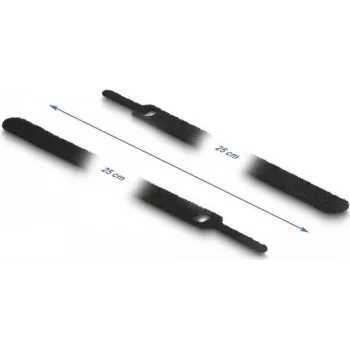Klett-Kabelbinder DeLOCK 19054 250x12mm schwarz 10 Stück