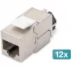 Keystone-Modul DIGITUS CAT 6A geschirmt mit intelligentem Kabelmanager, flach RJ-45, 14,5×34,5×21 mm – 12 Stk.