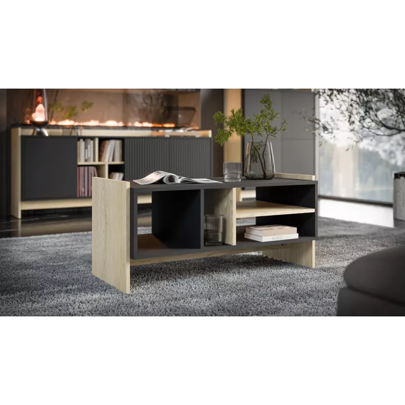 Cama PORTO bench/table 100x50x46 oak/Schwarz