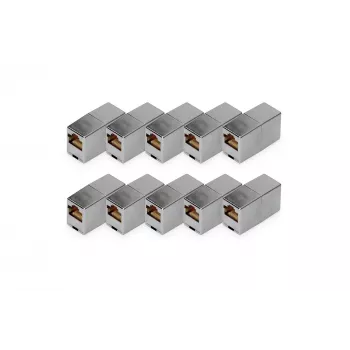 Digitus CAT 5e RJ45 Modular-Kupplung 10 Stück vergoldet Silber