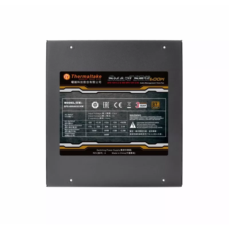 Netzteil Thermaltake Smart SE2 600W ATX semi-modular, 86% Effizienz, 120-mm-Lüfter