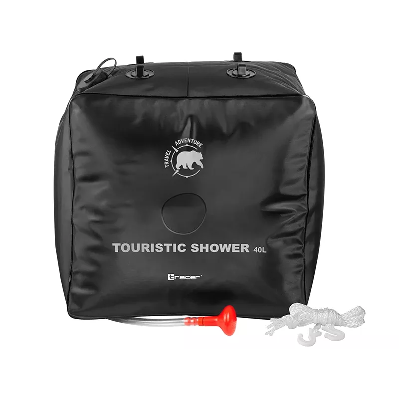 Tragbare 40L Außendusche TRACER CampPump 40L, schwerkraftbetriebene Campingdusche, Handbrause