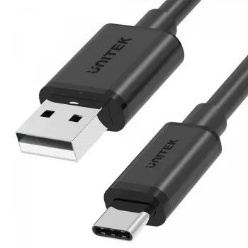 USB-A-auf-USB-C-Kabel Unitek C14068BK, 2 m, USB 2.0, schwarz, Stecker-Stecker