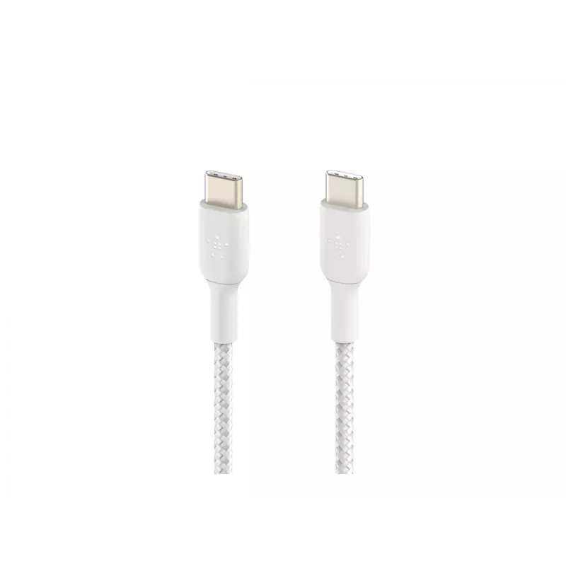 Kabel geflochten USB-C auf USB-C 1m Weiß