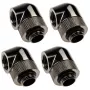 XSPC 90° Adapter G1/4 Zoll AG auf G1/4 Zoll IG, drehbar, Schwarzchrom, 4er-Pack