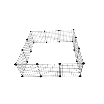 Hundezwinger C&C Modular 145×75×37 cm – Innen-/Außen-Haustierbox, modulare Plattenkonstruktion, schwarz