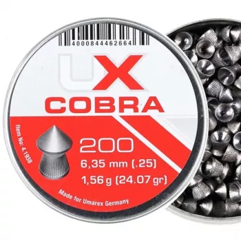 Diabolokugeln UMAREX Pointed Ribbed Shot Cobra 6,35 mm, 1,56 g, silber, 200 Stück