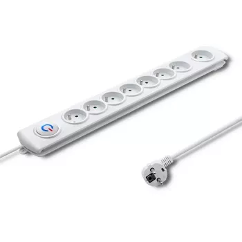 Überspannungsschutz Qoltec 50293 Weiß 8 AC-Steckdosen 230 V
