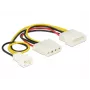 Internes Stromkabel DeLOCK 83658 0,39 m 3-Pin auf 2 x Molex 4-Pin