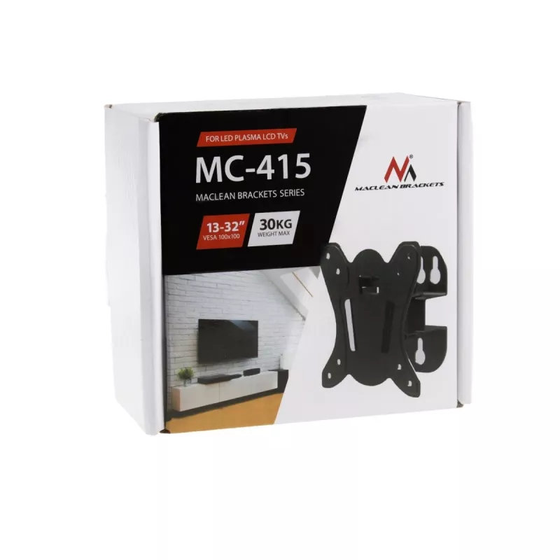 TV-Wandhalterung MACLEAN MC-415 für 13–32-Zoll-Bildschirme, VESA 100×100, Tragfähigkeit 30 kg