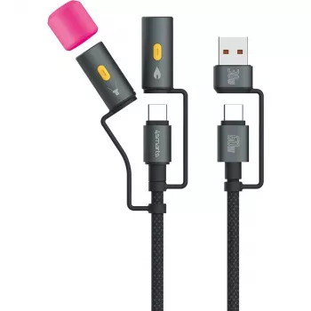 USB-Kabel 4smarts 541060 USB 2.0 1m USB-C Schwarz Grau