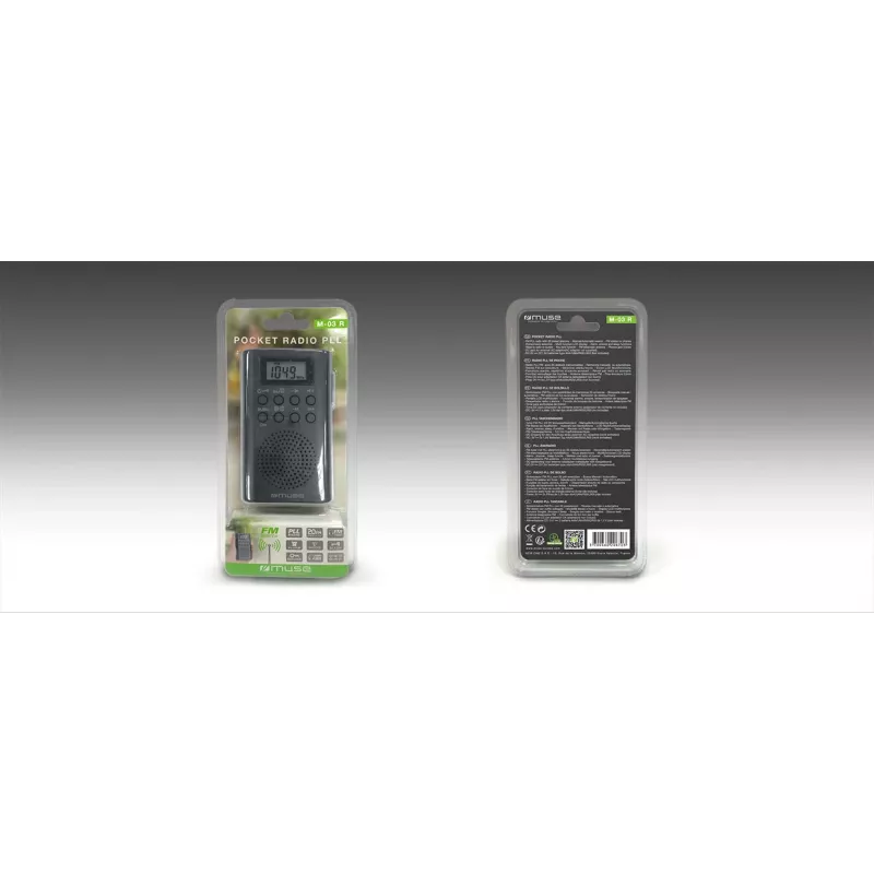 Tragbares Radio Muse M-03 R mit FM-PLL-Abstimmung, LCD-Anzeige, externer Antenne, schwarz