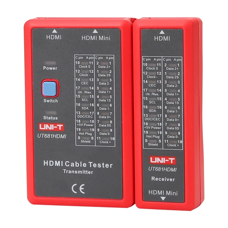 HDMI-Kabeltester No name UT681HDMI — HDMI-Durchgangs- und Verdrahtungsprüfung