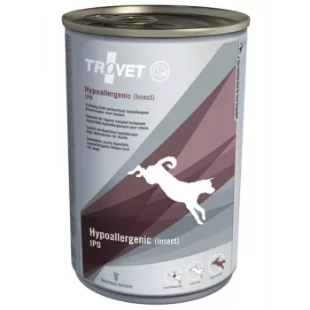 Veterinärdiät-Hundefutter TROVET Hypoallergenic Insect IPD Welpenfutter 400 g – Insektenformel, Protein 7%, Fett 6%, Feuchtigkeit 78%